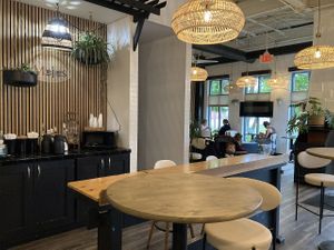 Interior seating at Mojo's Coffee and More in Bay Village