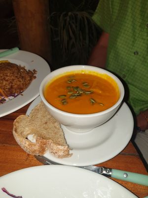 pumpkin soup at Veggie Kitchen in Palomino