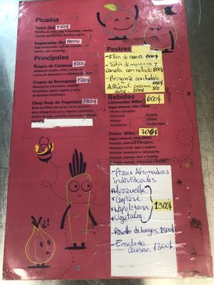 Menu   at Menta y Limón in Buenos Aires