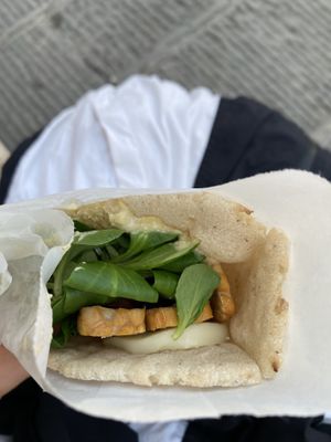 wrap w/ grilled tempeh, veggies, hummus, cheese at Vegan Come Koala in Pisa