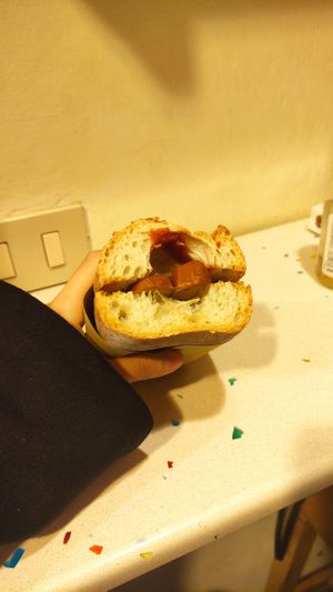 Hot dog at Vegan Come Koala in Pisa