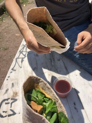 piadine integrali vegane, la mia con tempeh, senape, valeriana e cetriolini  at Vegan Come Koala in Pisa