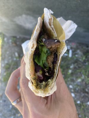 Wrap with grilled seitan and veggies   at Vegan Come Koala in Pisa