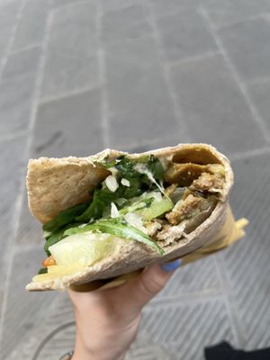 Shawarma wrap with various toppings (you can pick them yourself)   at Vegan Come Koala in Pisa