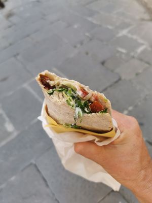 Tofu wrap at Vegan Come Koala in Pisa