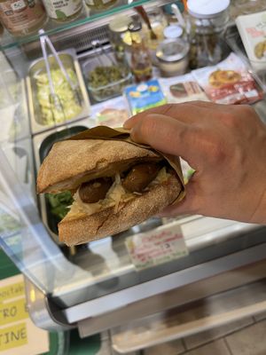 Smoked seitan hot dog  at Vegan Come Koala in Pisa