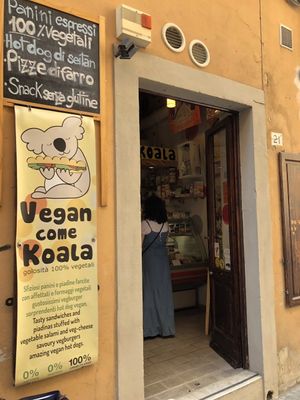 Store front at Vegan Come Koala in Pisa