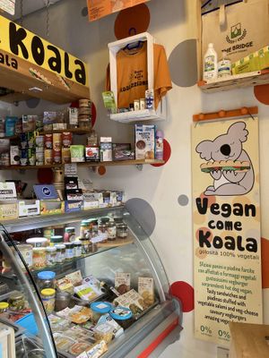Lots of good organic vegan products to take home and cook with.  at Vegan Come Koala in Pisa