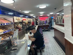 Inside seating  at The Donut Pub - West Village in New York City