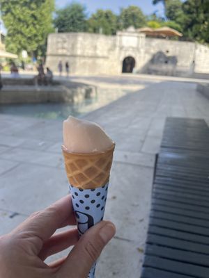 The perfect place to sit down and eat your ice cream Trg Petra Zoranica. (If you can wait so long, I couldn’t even though only 50 meter 😋)  at Aroma Gelato Boutique in Zadar