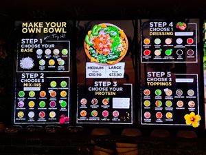 Menu at Hawaiian Poke Bowl in Bruges
