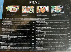 Menu (main items are about 34zł)  at U&Mi in Warsaw
