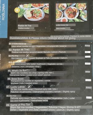 Translated English menu via google translation   at U&Mi in Warsaw