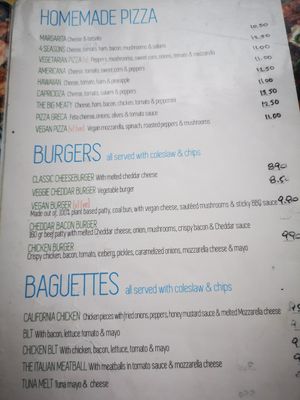 Menu at Greek Village in Corfu
