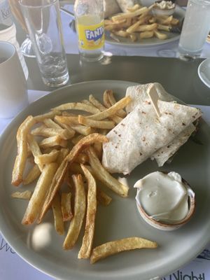 Vegan wrap  at Greek Village in Corfu