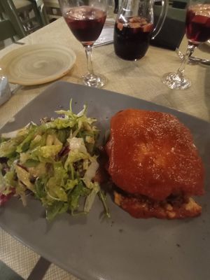 Vegan moussaka at Greek Village in Corfu