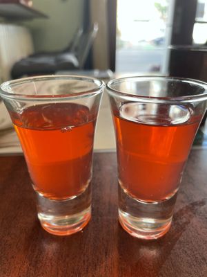 Free welcome rose beverage  at Govinda Take Away in Copenhagen