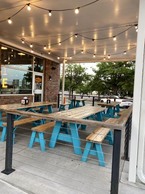 Nice outdoor seating   at Tacos 4 Life in North Little Rock