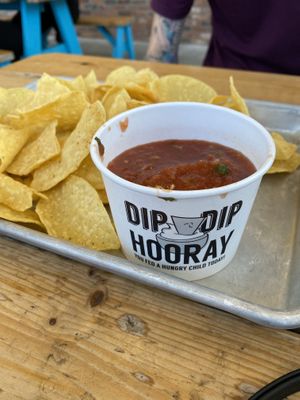 Chips and salsa for the table   at Tacos 4 Life in North Little Rock