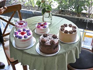 Creamy Cakes at Neda Vegan Cafe in Tehran