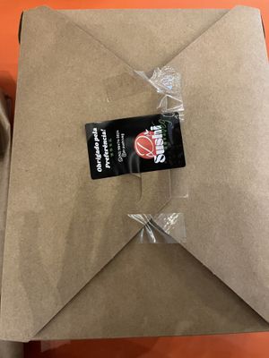 Packaging (food was warm still).  at Dr. Sushi Veg in Manaus