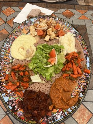Family style   at Meskie's Ethiopia Restaurant in Berkeley
