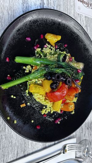 Vegan hoofdgerecht met couscous  at Restaurant Stories in Eindhoven