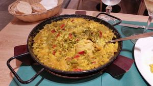 Paella one portion at Hotel Aitana in Irun