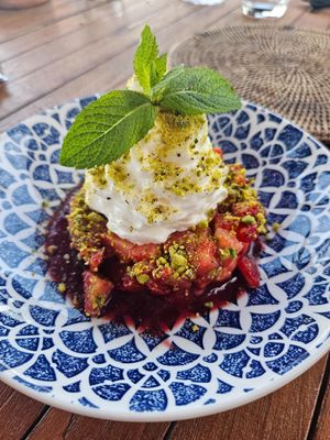 Strawberry something desert at AIYANNA in Ibiza