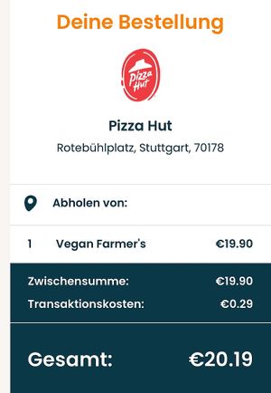it was a good vegan pizza😄 at Pizza Hut in Stuttgart