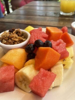 Fruit plate (came with yoghurt).  at Café Mogagua in Isla Mujeres