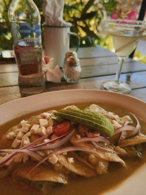 Papatecas enchiladas   at Café Mogagua in Isla Mujeres