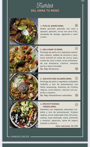 Bowls option for the set   at Florez Food Garden in Medellin