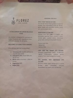 Menu 1 at Florez Food Garden in Medellin