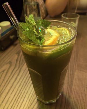 Matcha flavored lemonade at Briós in Budapest