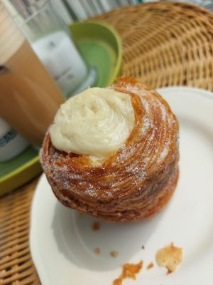 Lemon cheesecake cruffin at Loaf in Wymondham