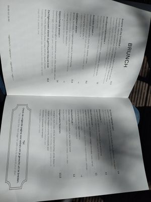 Brunch menu at De Botanie in Delft