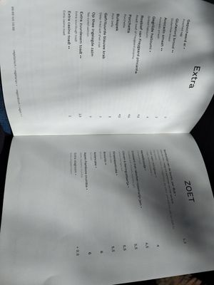 Menu Sweets at De Botanie in Delft