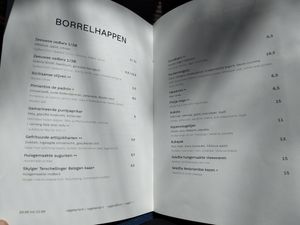 Menu appetizers at De Botanie in Delft