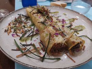 Canelones vegetarianos at Shambala Lounge Bar in Cuenca