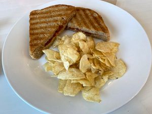 Vegan grilled cheese   at Black & White Cafe and Bakery in St Peters Bay