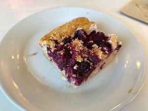 Vegan crumble   at Black & White Cafe and Bakery in St Peters Bay