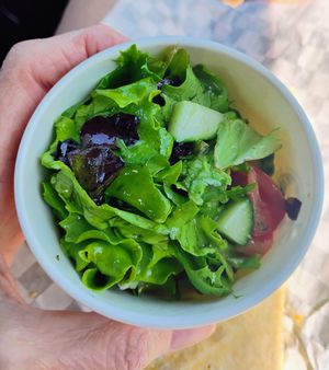 Side salad at Black & White Cafe and Bakery in St Peters Bay
