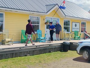 One of five little buildings in the area. Definitely more to check out there. at Black & White Cafe and Bakery in St Peters Bay