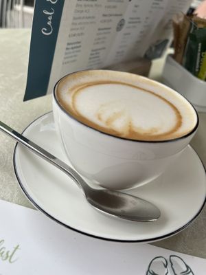 Oat milk cappuccino  at Mein Beck in Lana