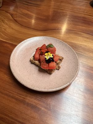 Chefs appetizer   at Tafru Restaurante in Pisac