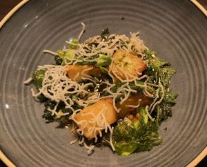 Celeriac, lentils, brussel sprouts on wine vinegar (part of 3 courses menu: 545kr)  at Natur in Gothenburg