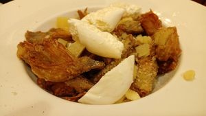 Carxofes arrebossades at Al Born in Banyoles