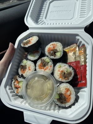 Sushi roll w/vegan meat  at Loving Hut Glendora in Glendora