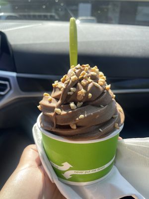 Chocolate PB dairy free soft serve!  at Honey Greens Cafe in Downey